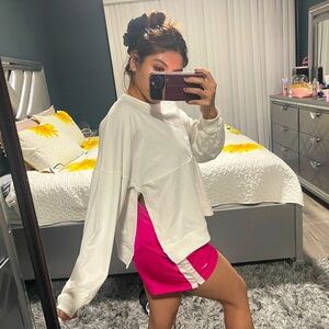 SPIRIT JERSEY White Crew Neck with SLIT on The SIDE